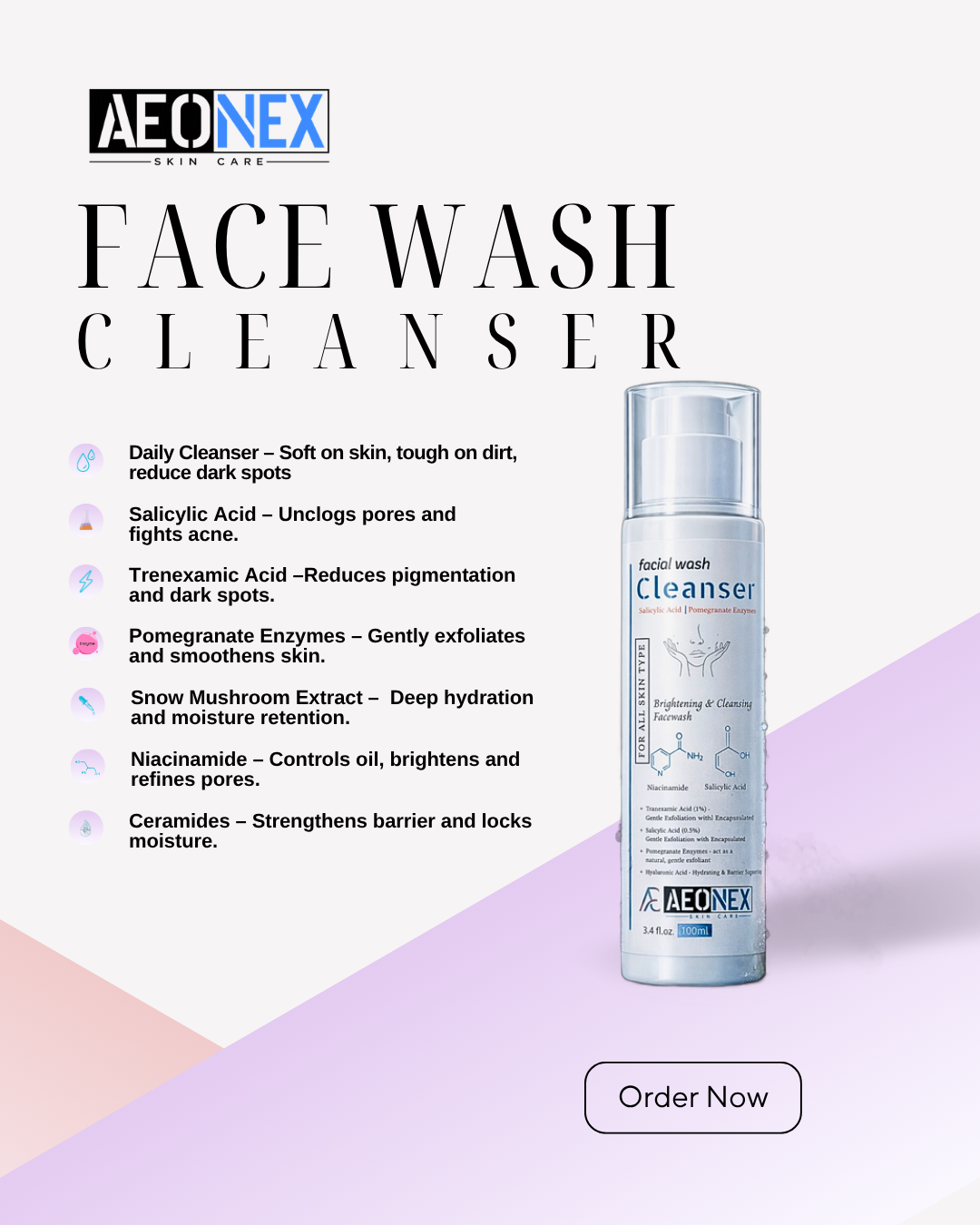 AEONEX Brightening & Acne Control Facewash 100ml